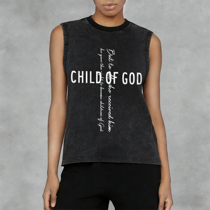 Christianartworkshop Child Of God Scripture Unisex Washed Tank Top - image 11