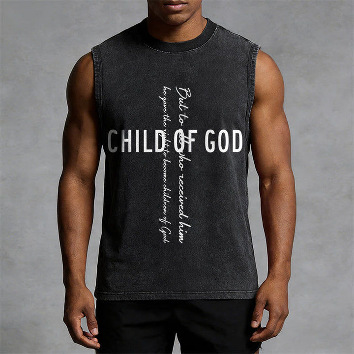 Christianartworkshop Child Of God Scripture Unisex Washed Tank Top - image 10