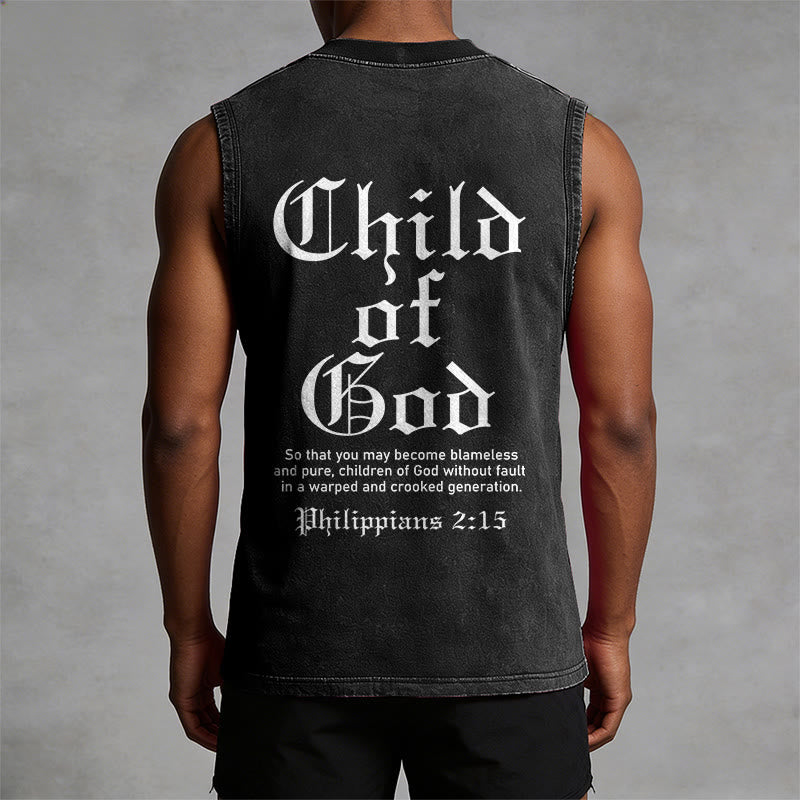 Christianartworkshop Child Of God Philippians 2:15 Unisex Washed Tank Top - image 10