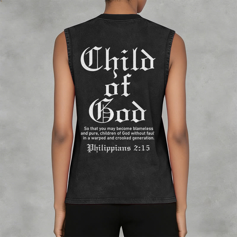 Christianartworkshop Child Of God Philippians 2:15 Unisex Washed Tank Top - image 11