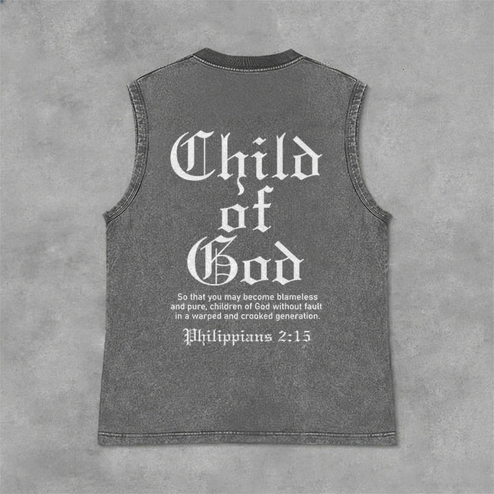 Christianartworkshop Child Of God Philippians 2:15 Unisex Washed Tank Top - Grey - 2XL - image 3