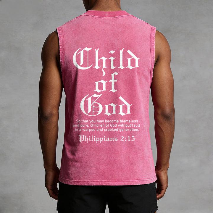 Christianartworkshop Child Of God Philippians 2:15 Unisex Washed Tank Top - image 13