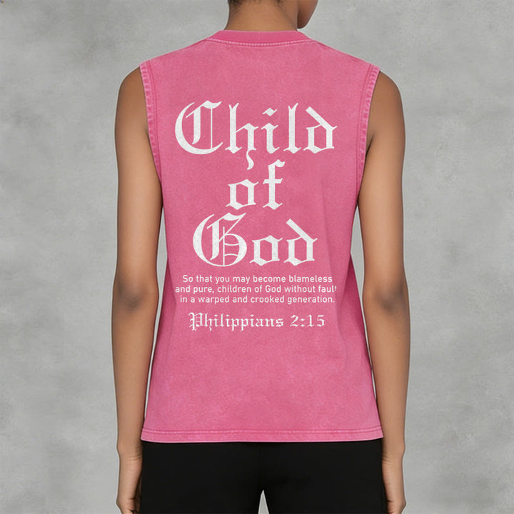 Christianartworkshop Child Of God Philippians 2:15 Unisex Washed Tank Top - image 14