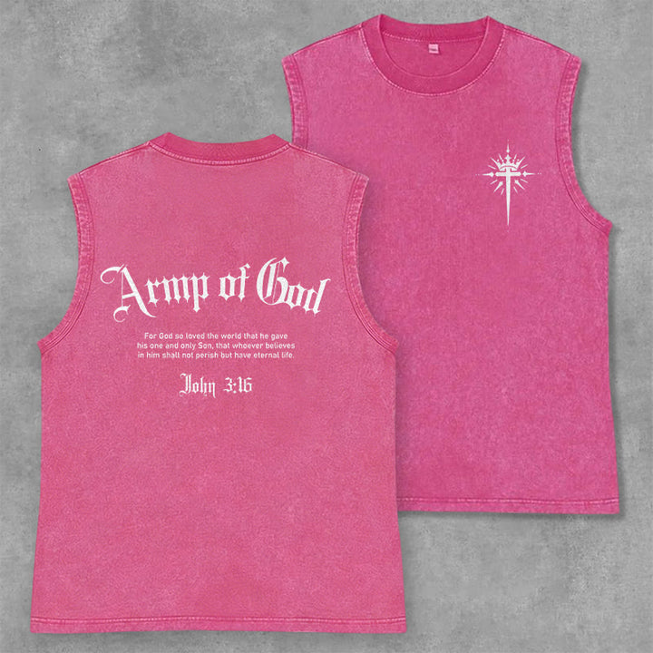 Christianartworkshop Man of God John 3:16 Unisex Washed Tank Top - Pink - 2XL - image 0