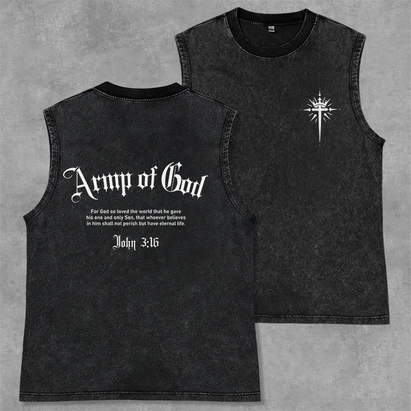 Christianartworkshop Man of God John 3:16 Unisex Washed Tank Top - Black - 2XL - image 7