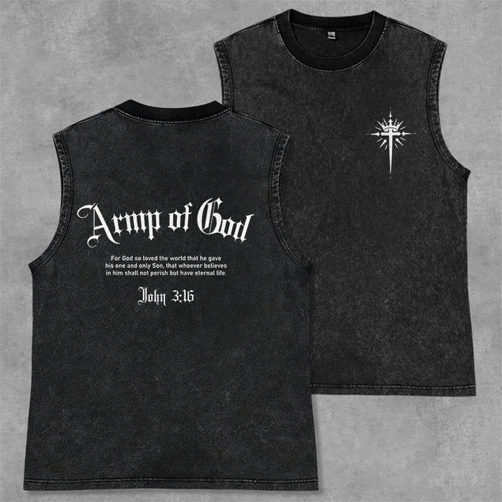 Christianartworkshop Man of God John 3:16 Unisex Washed Tank Top - Black - 2XL - image 7