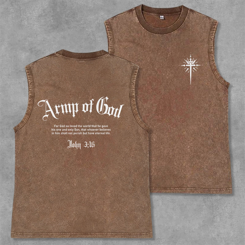 Christianartworkshop Man of God John 3:16 Unisex Washed Tank Top - Brown - 2XL - image 14