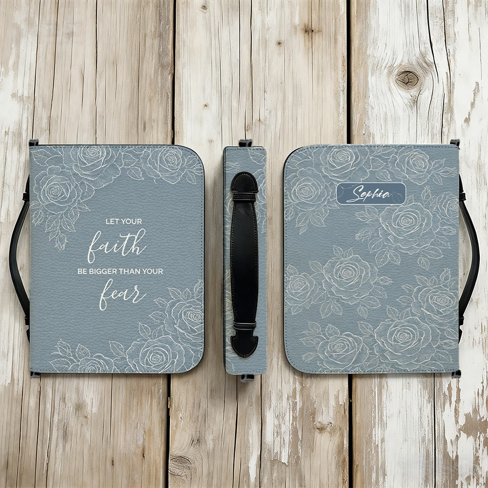 Christianartworkshop Let Your Faith Be Bigger Than Your Fear Floral Bible Cover - image 7