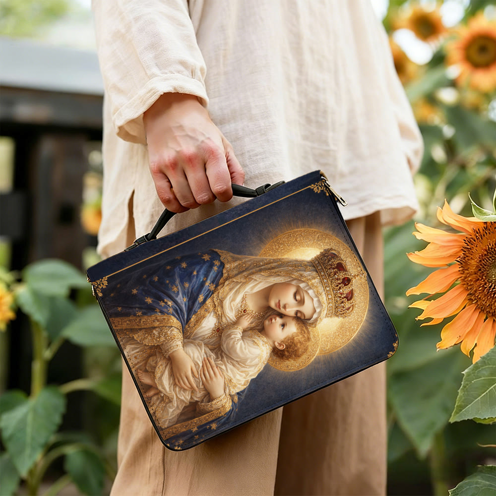 Christianartworkshop Our Lady and Child Holy Portrait Zippered Bible Cover - image 4