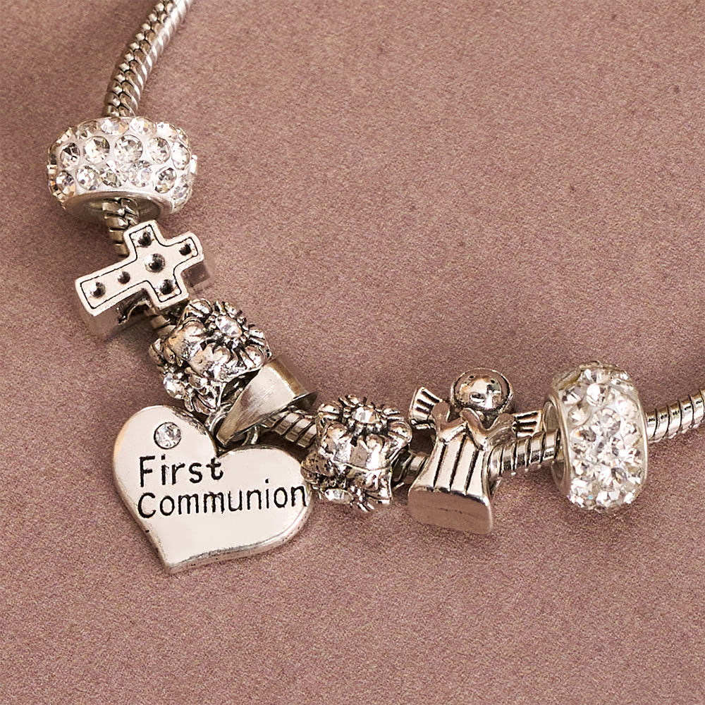 Christianartworkshop Delicate Children First Communion Charm Bracelet: An Emblem of New Faith and Heavenly Devotion - image 4