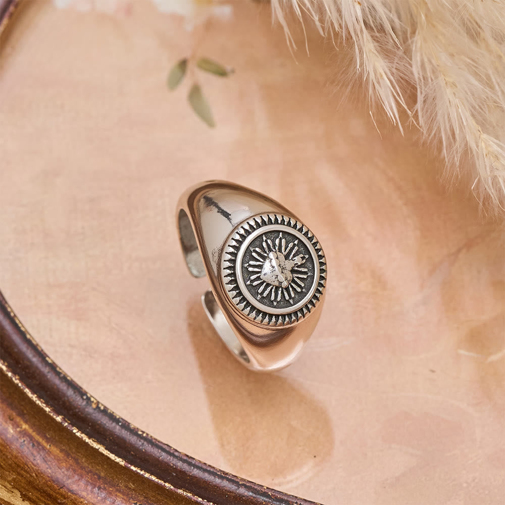 Christianartworkshop Sacred Heart Adjustable Signet Ring: A Symbol of Divine Love and Heavenly Devotion - image 4