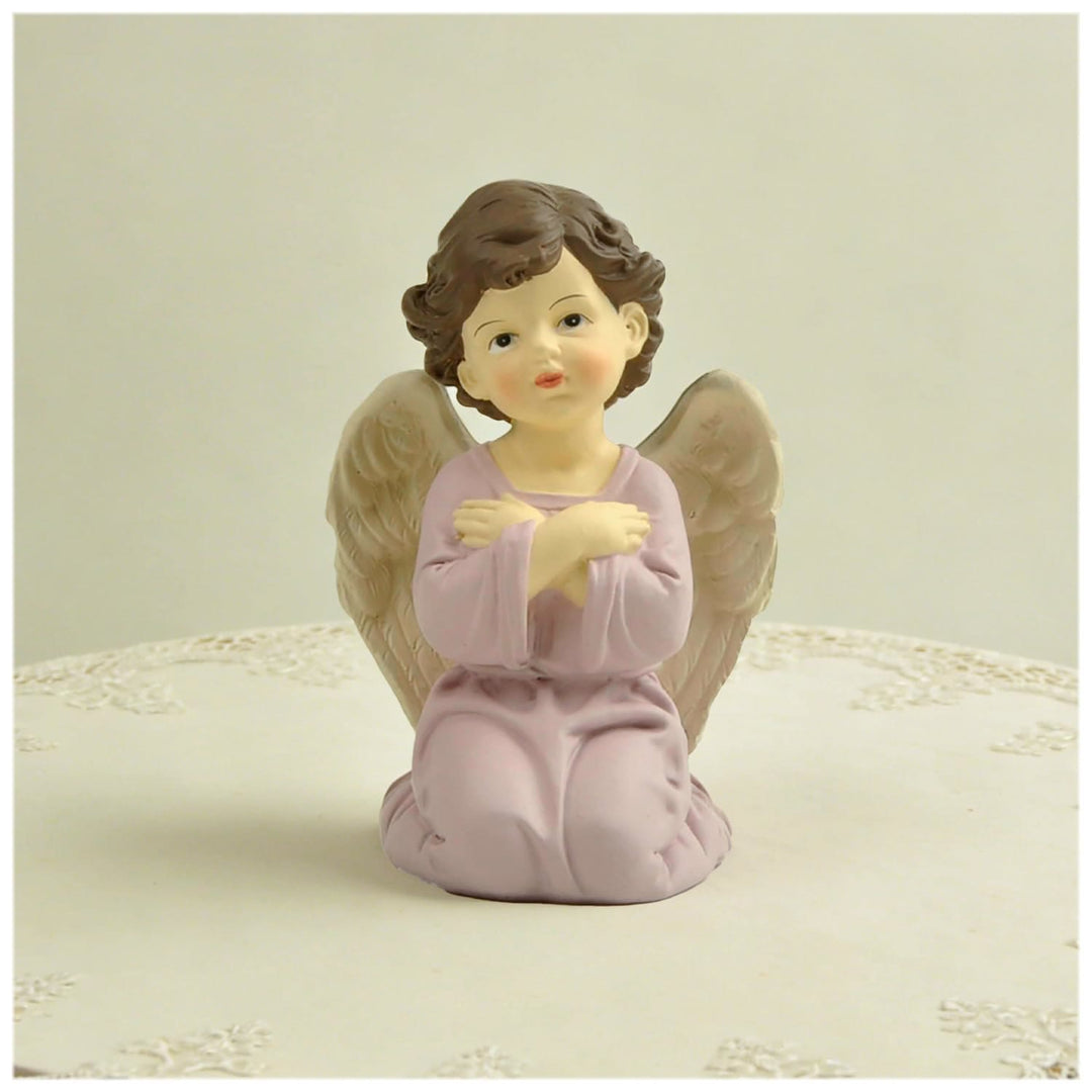 Christianartworkshop Purple Robe Kneeling Angel Figurines with Heart, Prayer and Crossed Arms: Reminders of Heavenly Grace - image 5