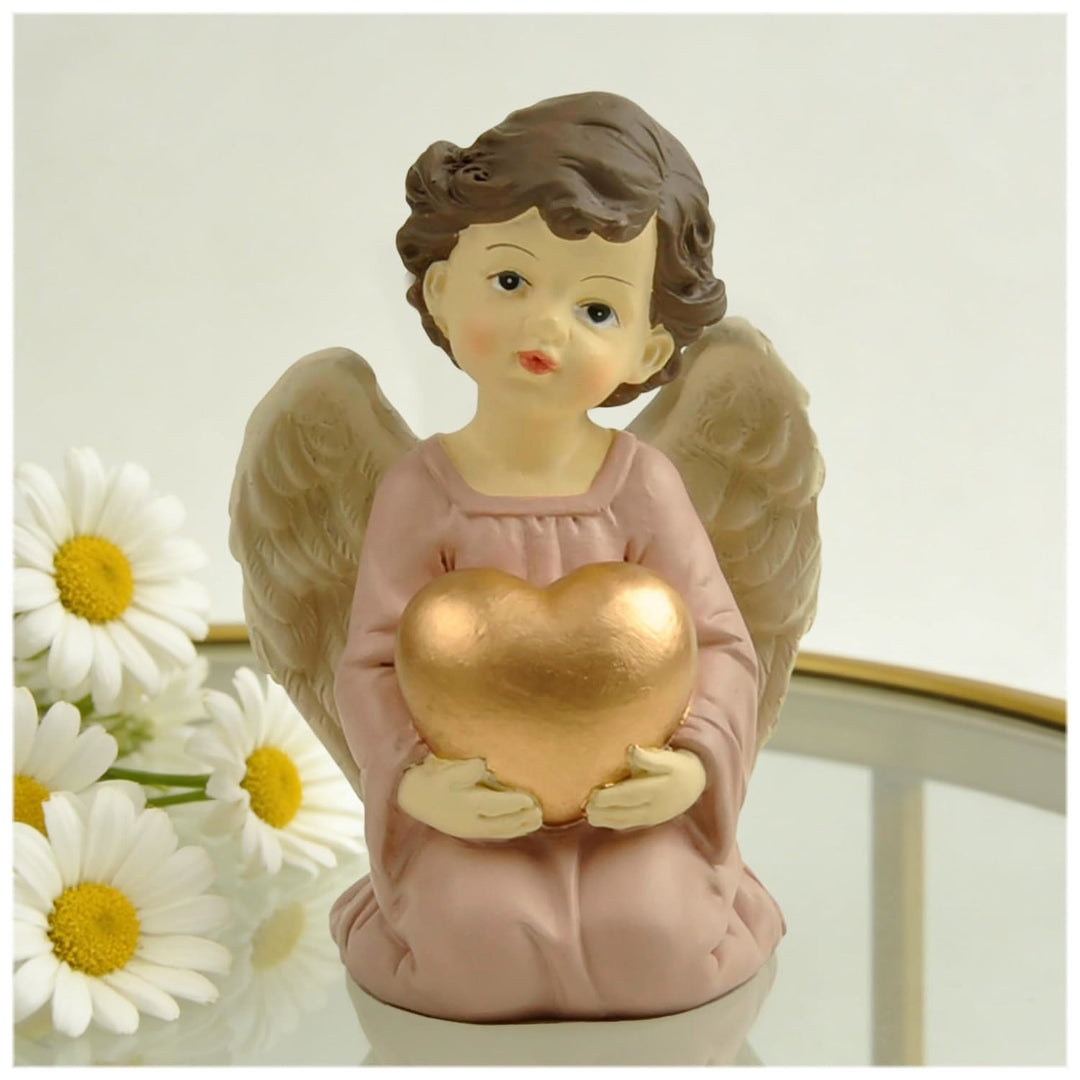 Christianartworkshop Purple Robe Kneeling Angel Figurines with Heart, Prayer and Crossed Arms: Reminders of Heavenly Grace - Heart - image 7