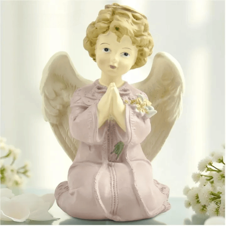 Christianartworkshop Purple Robe Kneeling Angel Figurines with Heart, Prayer and Crossed Arms: Reminders of Heavenly Grace - Prayer - image 13