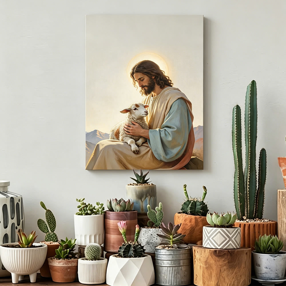 Christianartworkshop Jesus the Good Shepherd Wall Art Print: A Symbol of Divine Compassion and Gentle Love - image 3