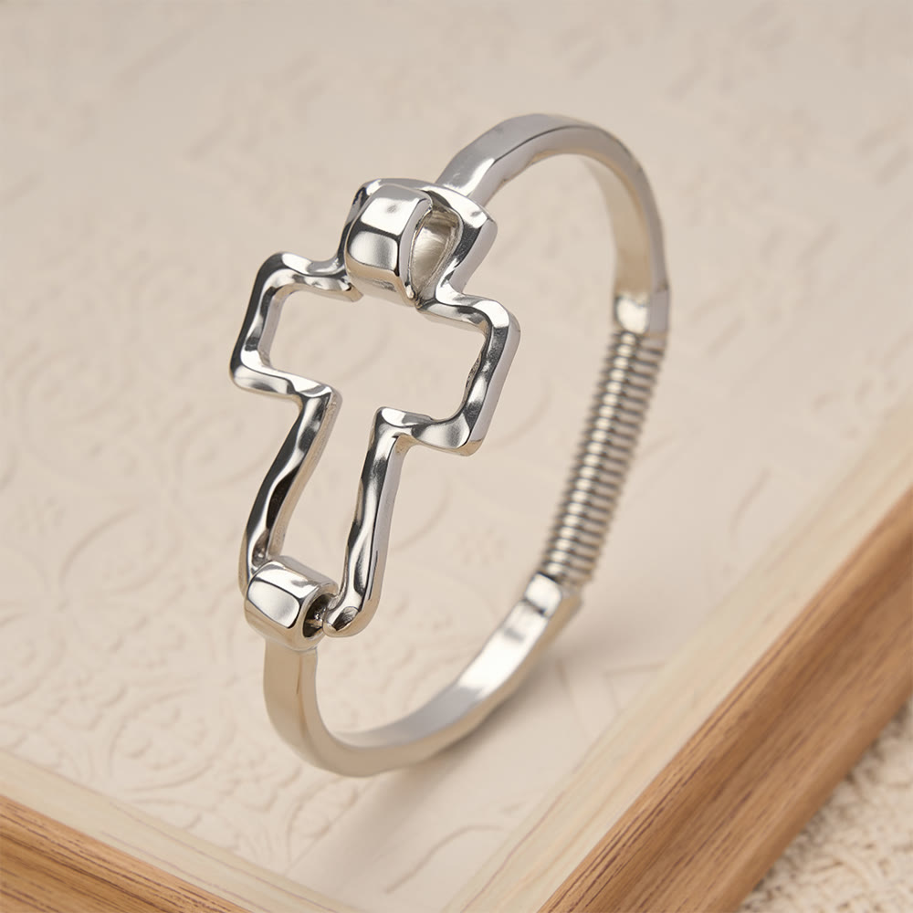 Christianartworkshop Hammered Cross Bangle & Ring Set: A Symbol of Faith and Refined Simplicity - image 10