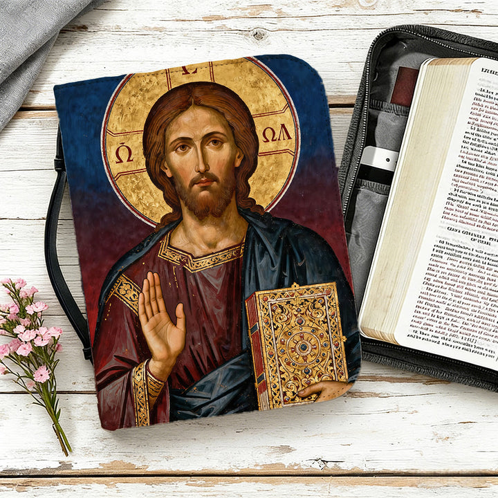 Christianartworkshop Jesus Christ Icon & Ornate Cross Devotional Bible Cover - image 12