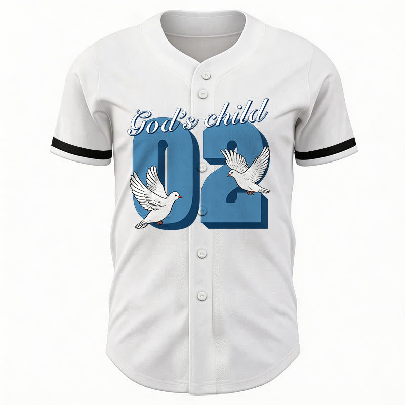 Christianartworkshop God's Child Inspirational Dove & Number Design Baseball Jersey - image 12