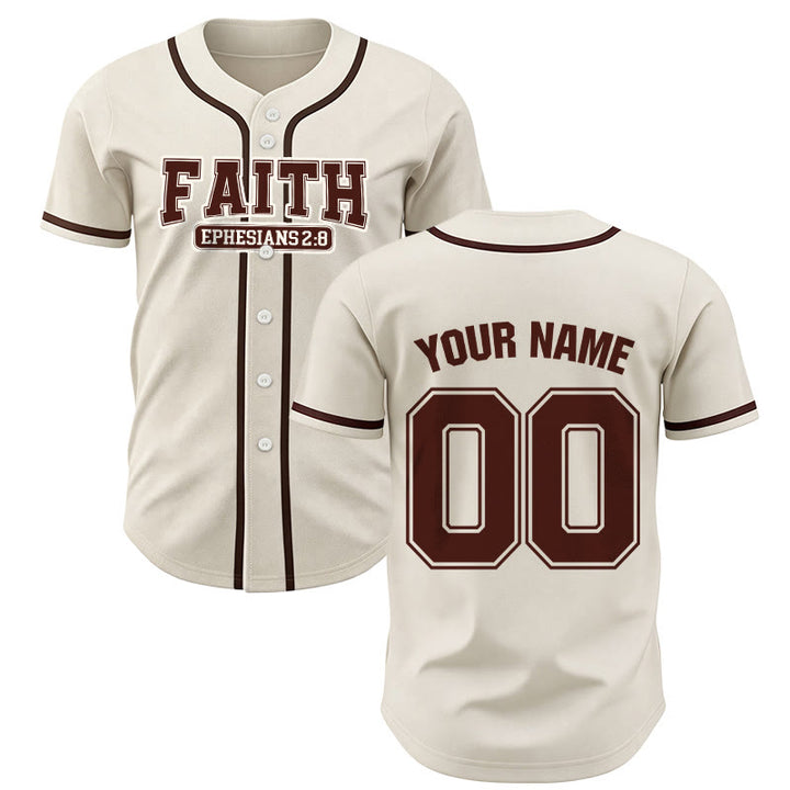 Christianartworkshop Faith Custom Name Number Baseball Jersey - Apricot - 5XL - Name & Number Customized - image 8