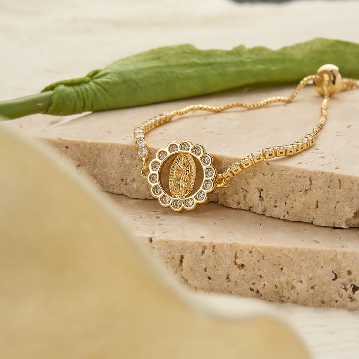 Christianartworkshop Our Lady Centered Adjustable Bolo Bracelet, Symbol of Divine Grace - image 35