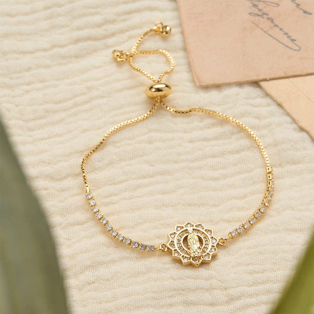 Christianartworkshop Our Lady Centered Adjustable Bolo Bracelet, Symbol of Divine Grace - image 25