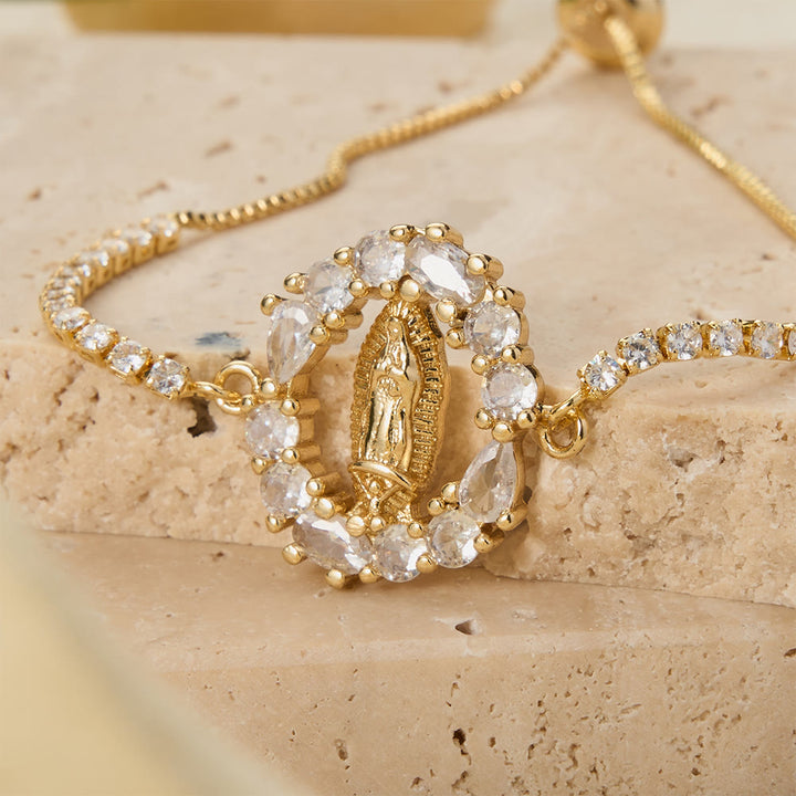 Christianartworkshop Our Lady Centered Adjustable Bolo Bracelet, Symbol of Divine Grace - image 11