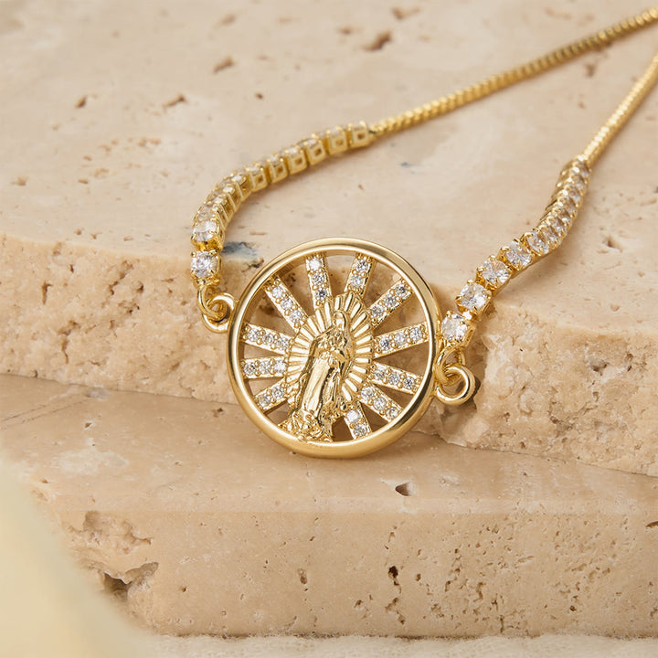 Christianartworkshop Our Lady Centered Adjustable Bolo Bracelet, Symbol of Divine Grace - image 27