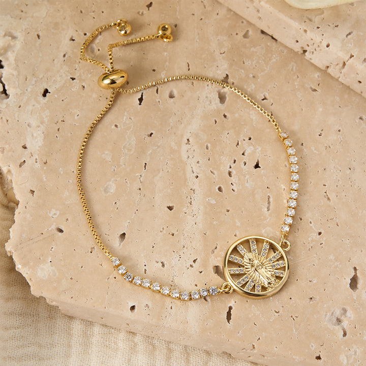 Christianartworkshop Our Lady Centered Adjustable Bolo Bracelet, Symbol of Divine Grace - image 30