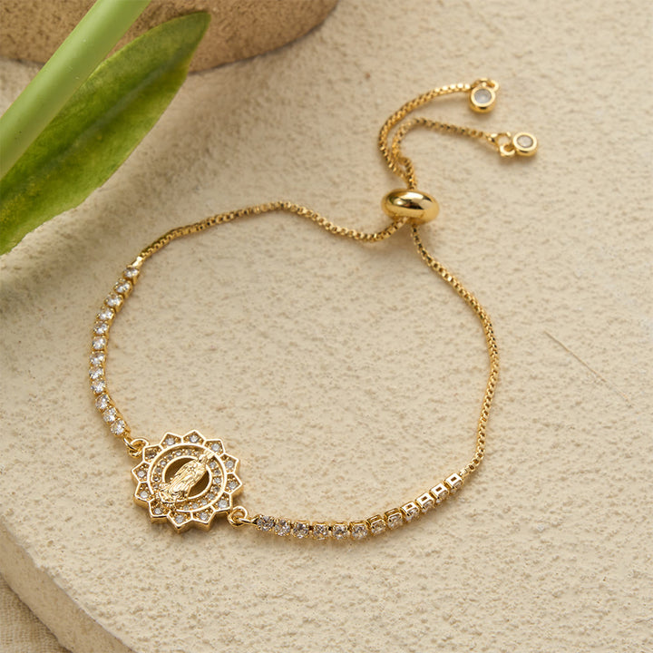 Christianartworkshop Our Lady Centered Adjustable Bolo Bracelet, Symbol of Divine Grace - image 21