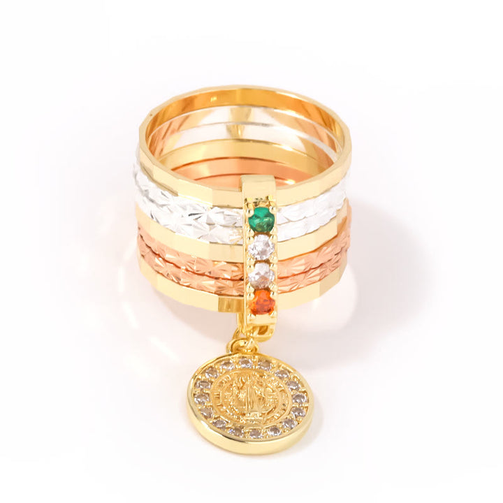 Christianartworkshop Multi-Tiered Marian Devotion Ring with Dangling Medal: A Daily Symbol of Hope and Encouragement - image 3