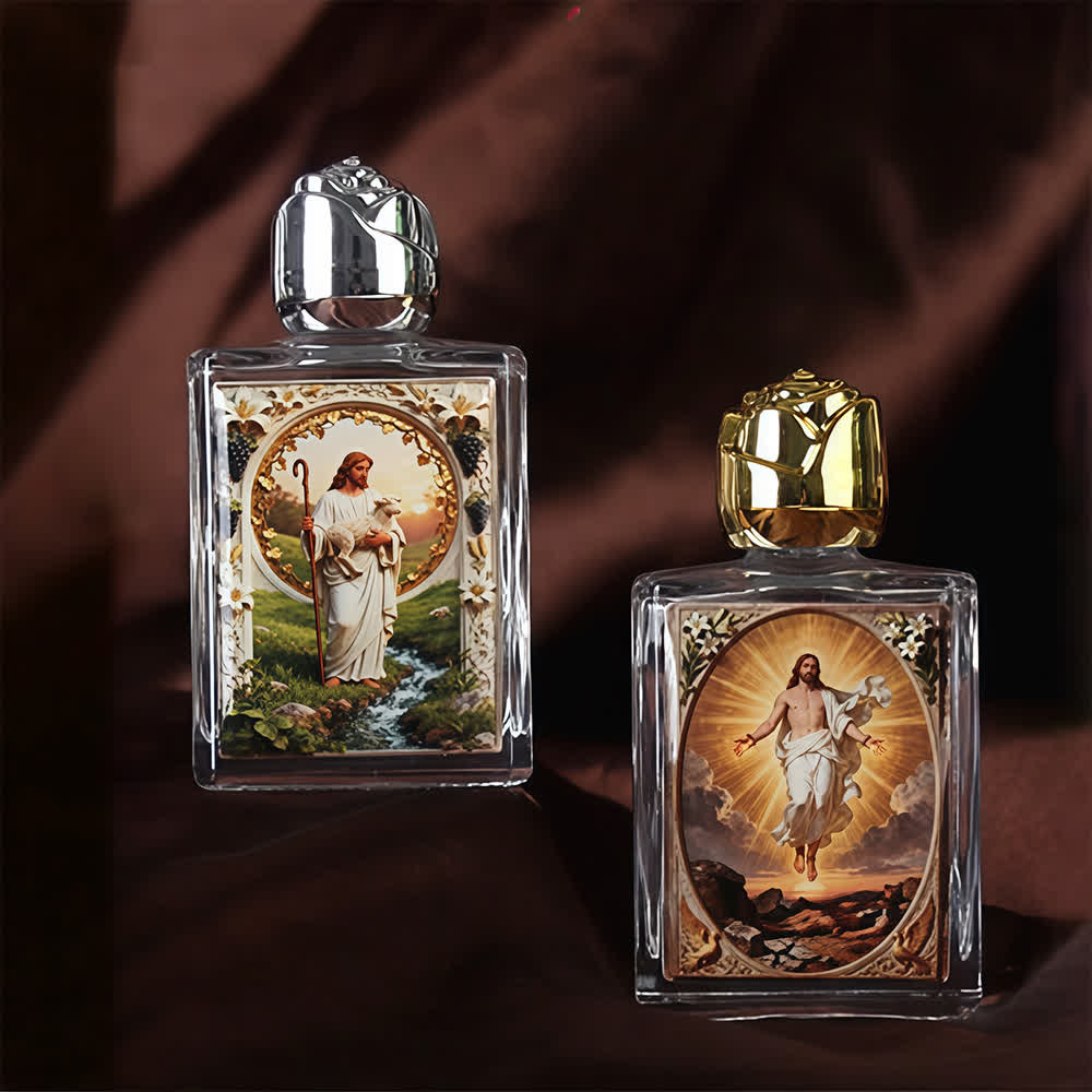 Christianartworkshop Catholic Icon Square Holy Water Bottle: Fragrance Bottle with Sacred Images - image 4
