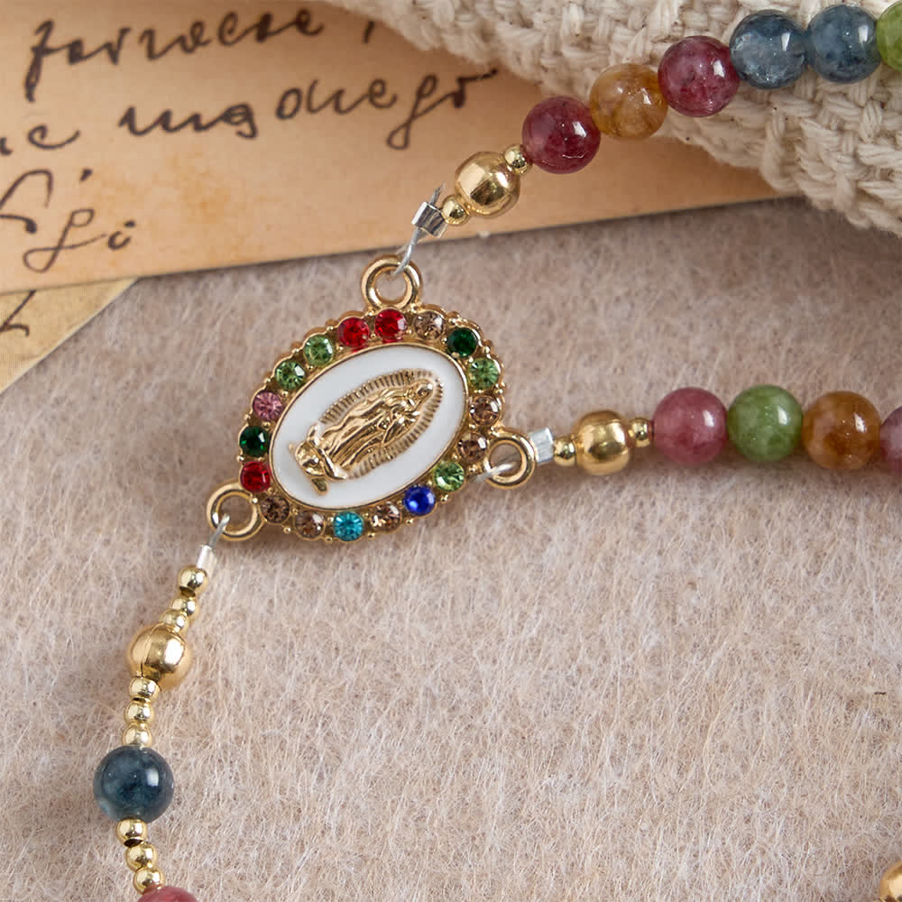 Christianartworkshop Magnetic Strawberry Agate Rosary Bracelet: Emblem of Divine Grace & Purity - image 23