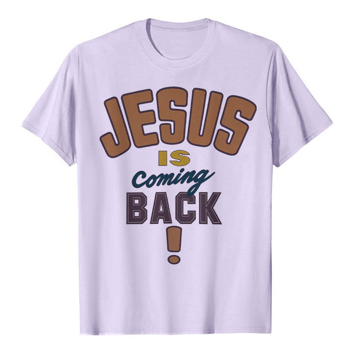 Christianartworkshop Jesus is Coming Back Bold Statement T-Shirt - Purple - 2XL - image 11