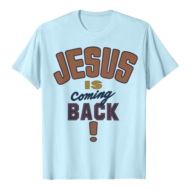 Christianartworkshop Jesus is Coming Back Bold Statement T-Shirt - Blue - 2XL - image 12