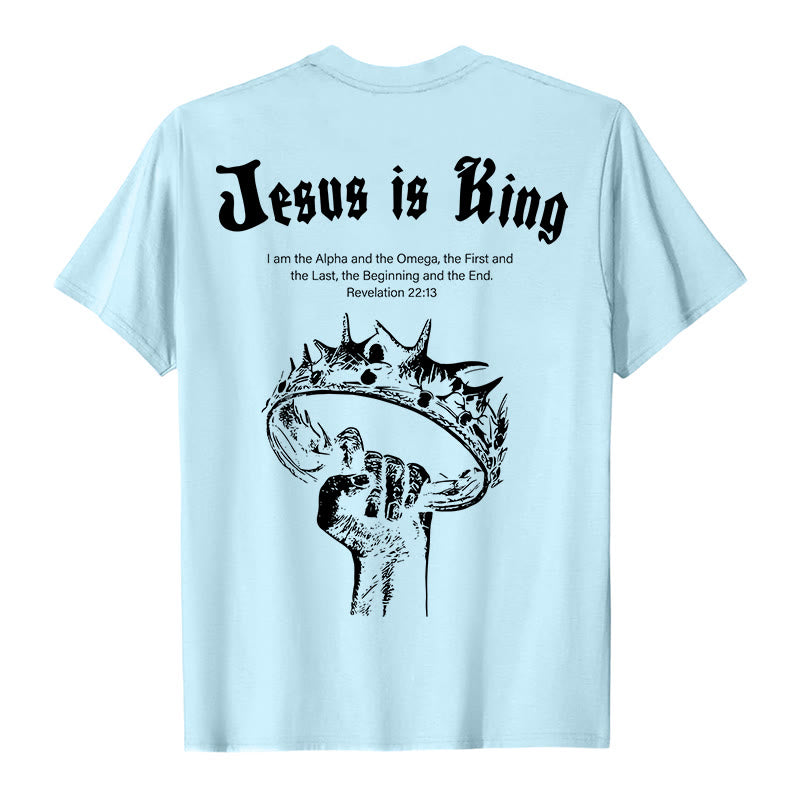 Christianartworkshop Jesus is King T-shirt - Blue - 2XL - image 3