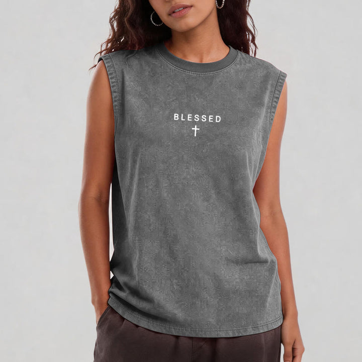 Christianartworkshop Power In The Name Of Jesus Tiger Washed Tank Top - image 19