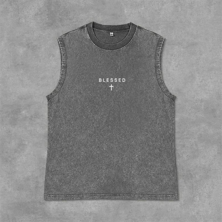 Christianartworkshop Power In The Name Of Jesus Tiger Washed Tank Top - image 20