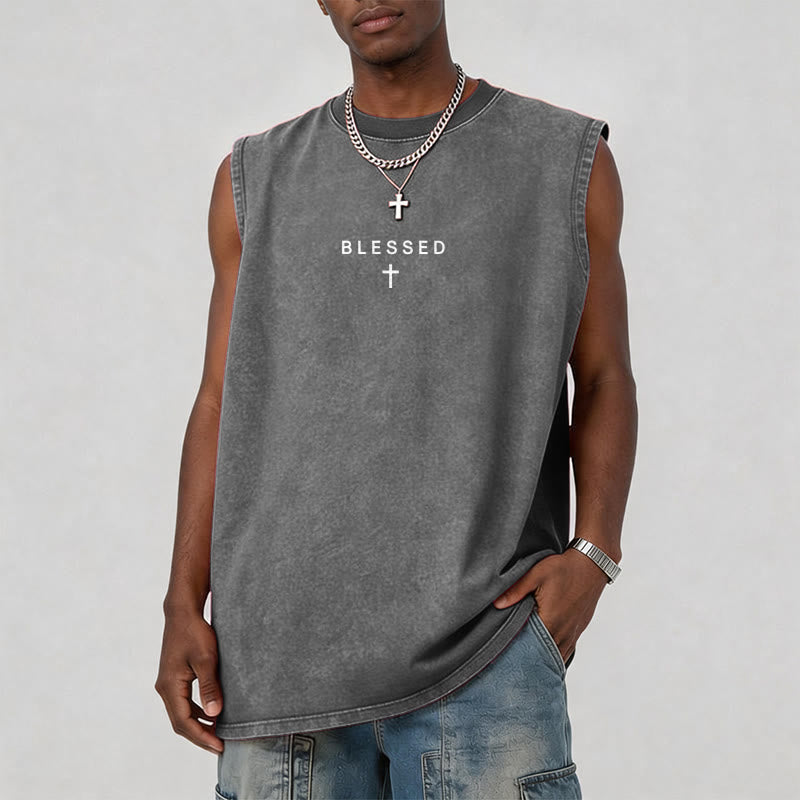 Christianartworkshop Power In The Name Of Jesus Tiger Washed Tank Top - image 18
