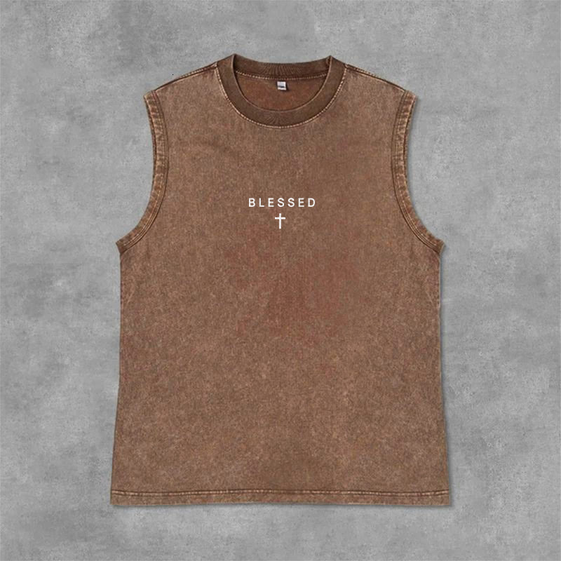 Christianartworkshop Power In The Name Of Jesus Tiger Washed Tank Top - image 27