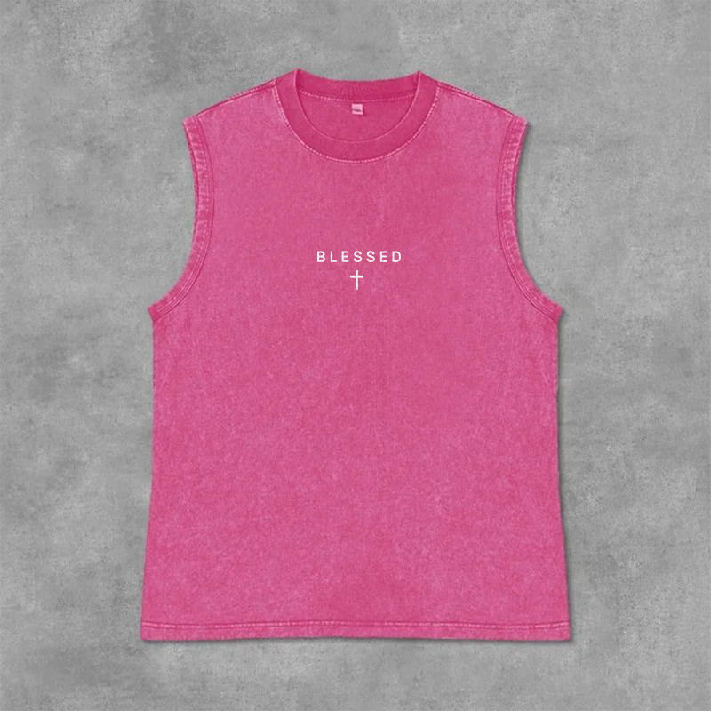 Christianartworkshop Power In The Name Of Jesus Tiger Washed Tank Top - image 34