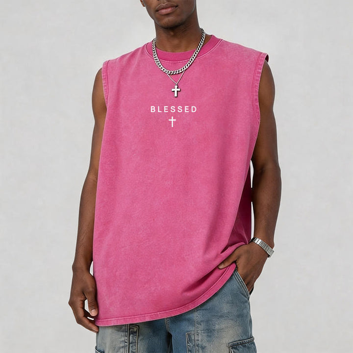 Christianartworkshop Power In The Name Of Jesus Tiger Washed Tank Top - image 32