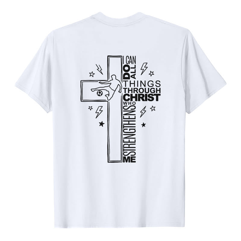 Christianartworkshop Philippians 4:13 Soccer Cross Premium Short Sleeve T-Shirt - image 8