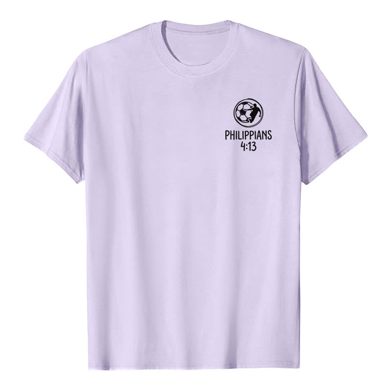 Christianartworkshop Philippians 4:13 Soccer Cross Premium Short Sleeve T-Shirt - image 13