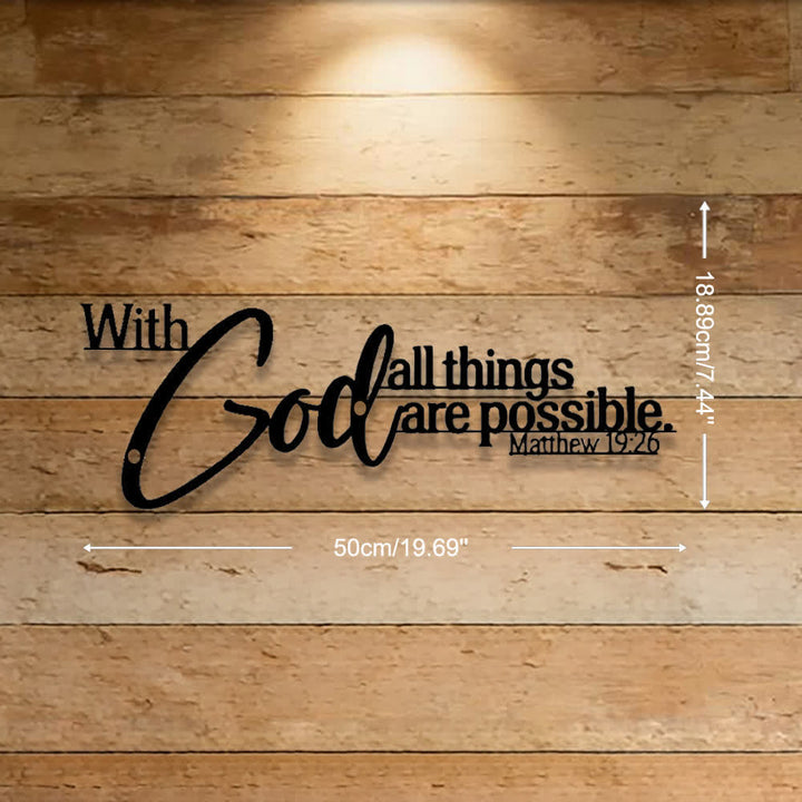 Christianartworkshop Mathew 19:26 Scripture With God All Things Are Possible Metal Wall Decor - 19.69''*7.44''*0.05''/50*18.89*0.12cm - image 7