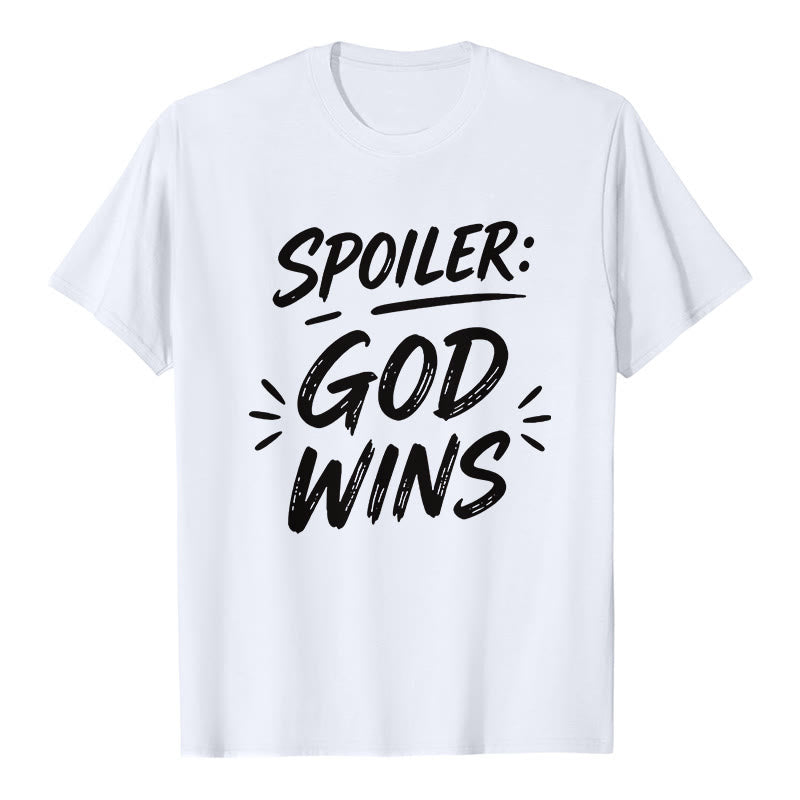 Christianartworkshop  Spoiler: God Wins Premium Short Sleeve T-Shirt - White - 2XL - image 2
