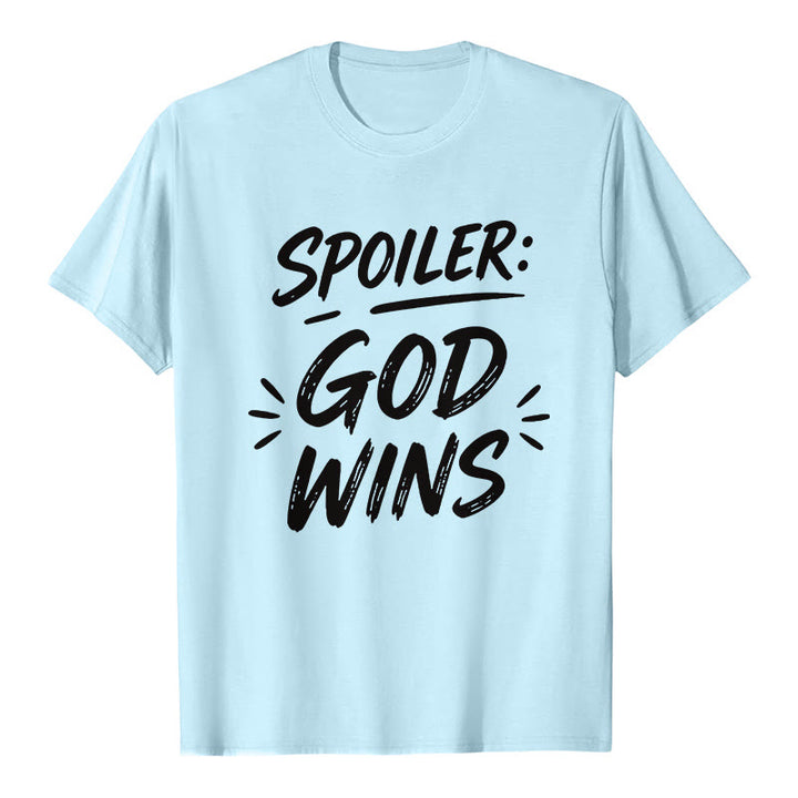 Christianartworkshop  Spoiler: God Wins Premium Short Sleeve T-Shirt - Blue - 2XL - image 7