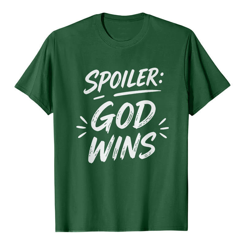 Christianartworkshop  Spoiler: God Wins Premium Short Sleeve T-Shirt - Dark Green - 2XL - image 6