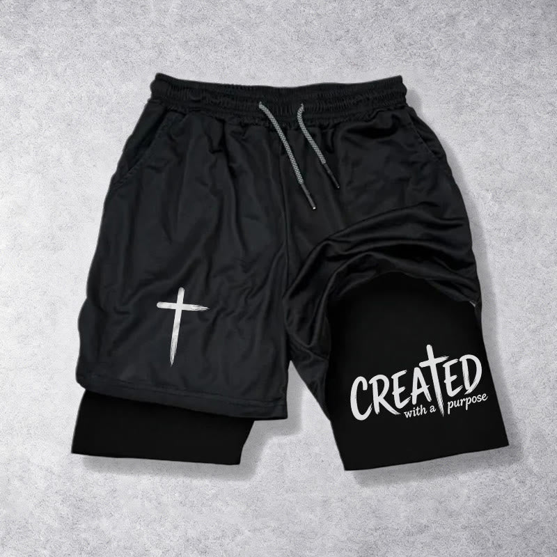 Christianartworkshop Created With A Purpose Cross Performance Layered Shorts - image 10