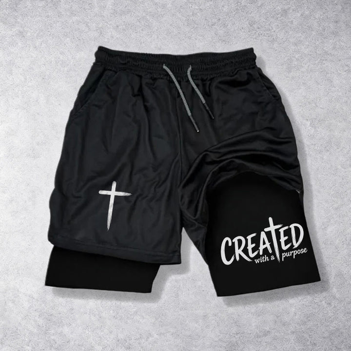 Christianartworkshop Created With A Purpose Cross Performance Layered Shorts - image 10