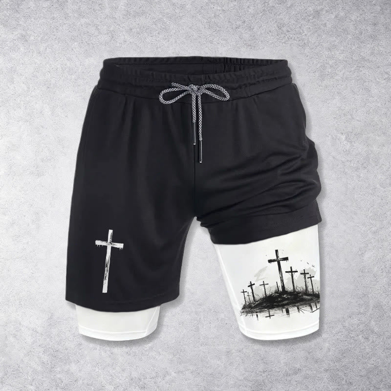 Christianartworkshop Calvary Cross Scene Performance Layered Shorts - image 1